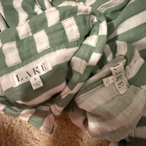 NWOT Lake Pajamas Nantucket Shorts Set in Granite Green Sail Stripe - Picture 5 of 5